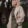 Katherine Kelly TV Series The Crow Girl 2025 Sophia Craven Beige Wool Trench Coat