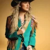 Keepin Country Cool Lainey Wilson Green Fringe Blazer