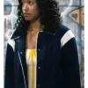 Keke Palmer TV Series The Burbs 2026 Samira Blue Bomber Jacket