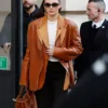 Kendall Jenner Brown Leather Blazer