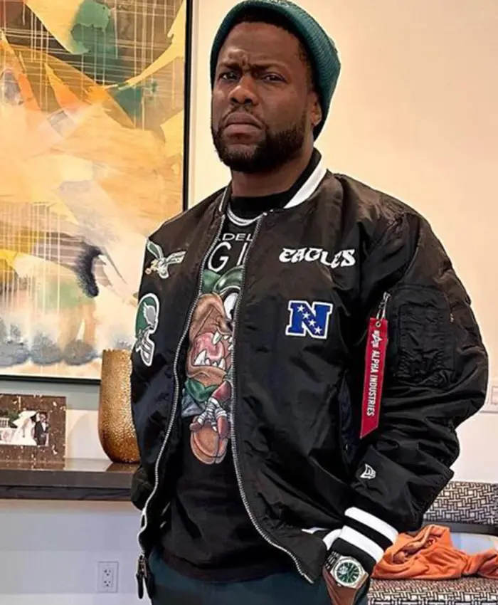 Kevin Hart Philadelphia Eagles Black Bomber Jacket