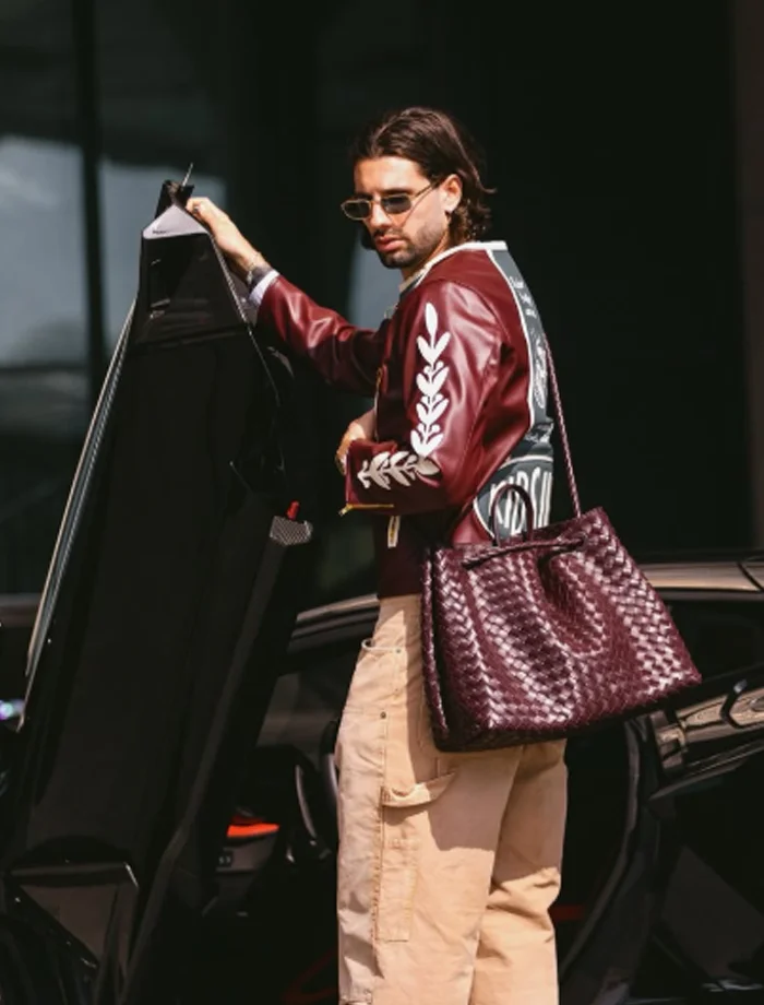 KidSuper X Mercedes Benz Dominik Szoboszlai Burgundy Racer Jacket For Men And Womwn