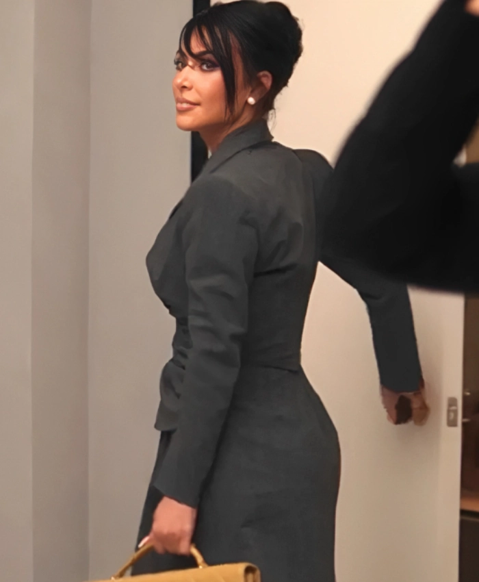 Kim Kardashian Alls Fair 2025 Grey Blazer