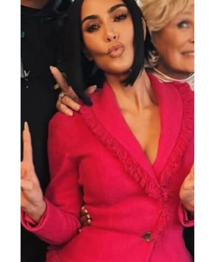 Kim Kardashian Alls Fair S01 Pink Fringe Jacket