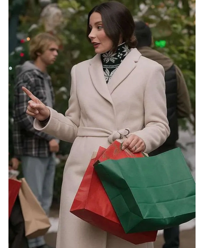 Kimberley Sustad Merry Christmas Ted Cooper 2025 Hope Miller White Wool Trench Coat