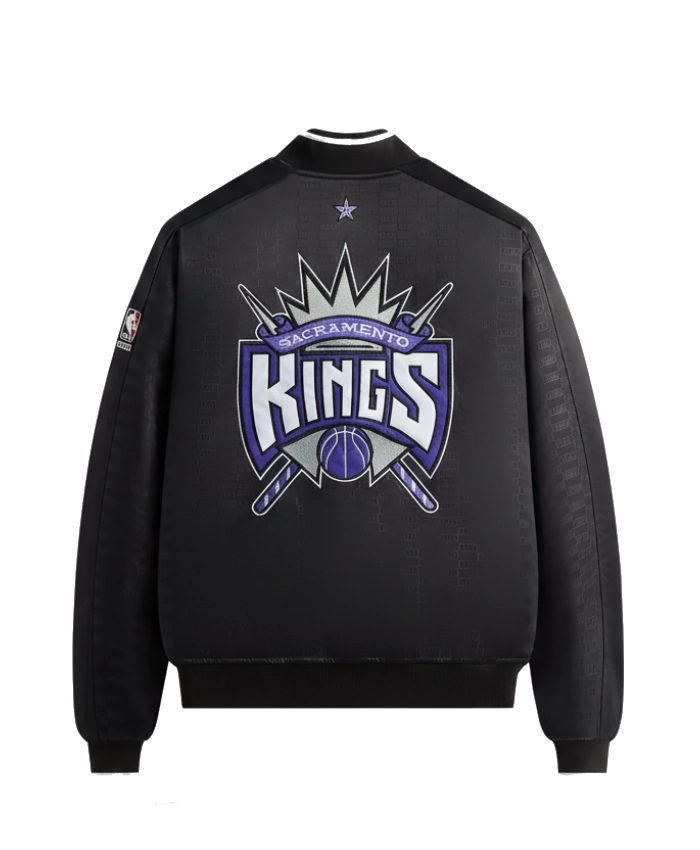 Kith For NBA All Star Sacramento Kings Snap Tab Black Varsity Bomber Jacket