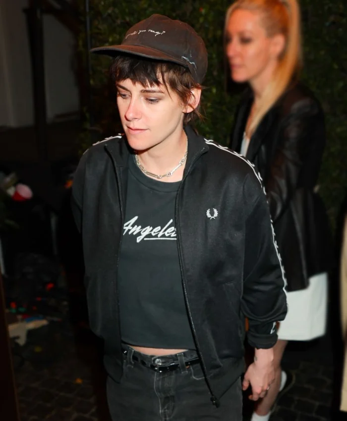Kristen Stewart Oscars Weekend Black Track Jacket