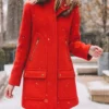 Kristen Vaganos General Hospital 2025 Molly Lansing Davis Red Wool Coat