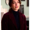 Kristin Kreuk TV Series Murder In A Small Town S02 Cassandra Lee Maroon Velvet Blazer