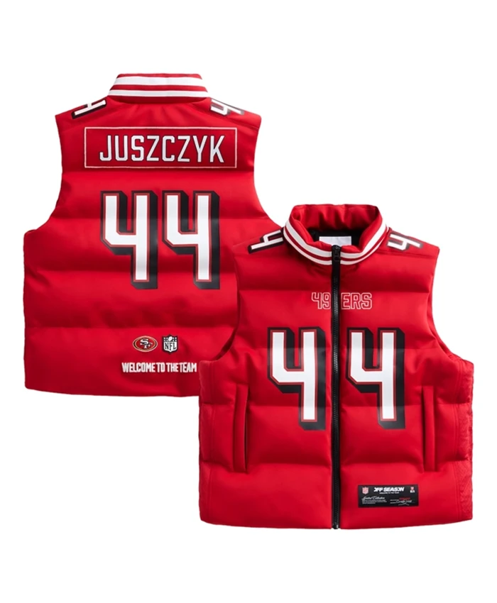 Kyle Juszczyk San Francisco 49ers Off Season Player Red Puffer Vest