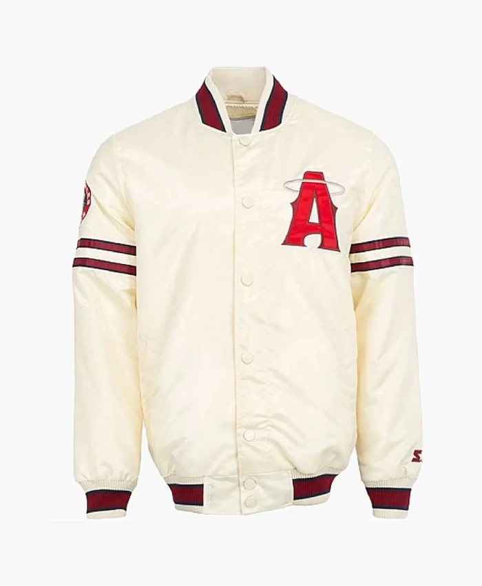 LA Angeles Angels City Connect Off White Varsity Jacket