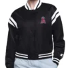 LA Angels Printed Logo Varsity Satin Jacket