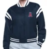 LA Angels Printed Logo Varsity Satin Navy Jacket