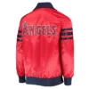 LA Angels The Captain II Full Zip Varsity Satin Red Jacket