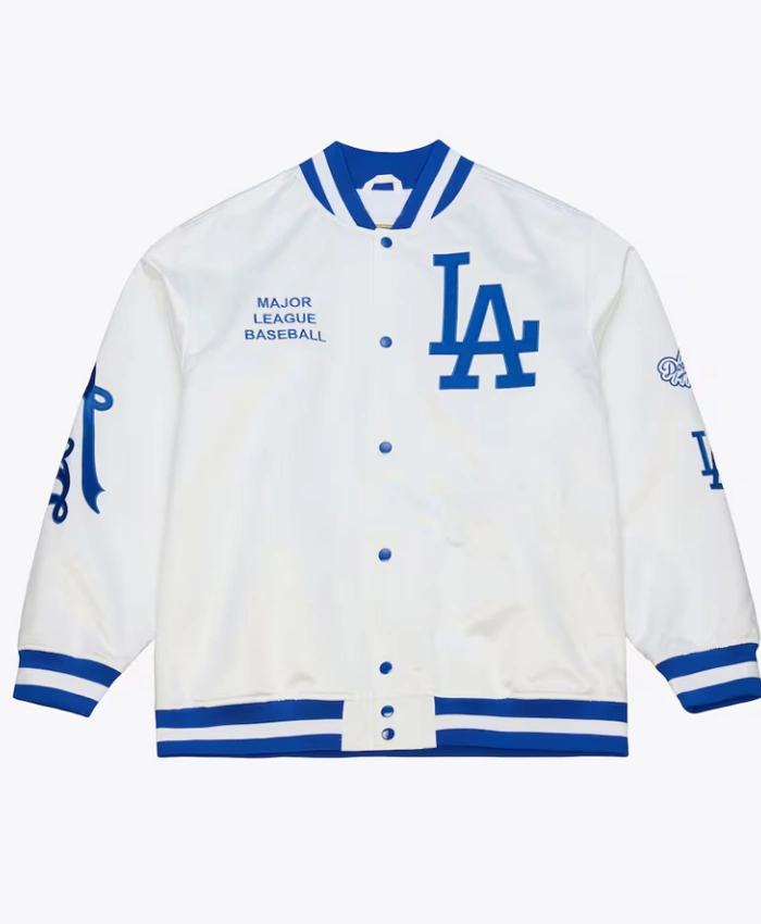 LA Dodgers Arctic White Lightweight Satin Jacket