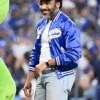 LA Dodgers Donald Glover Blue Satin Jacket Sale