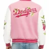 LA Dodgers Floral Pink Varsity Jacket Men