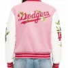LA Dodgers Floral Pink Varsity Jacket Women