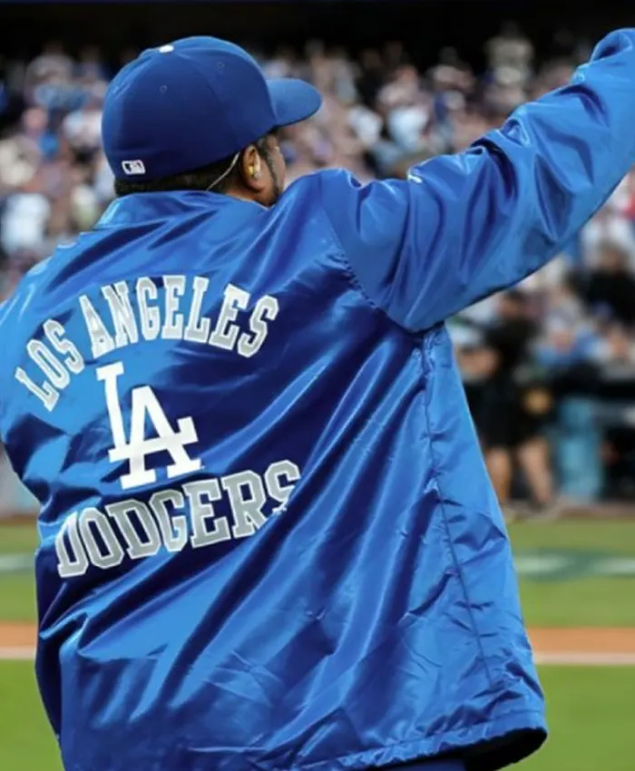 LA Dodgers Ice Cube Blue Satin Jacket