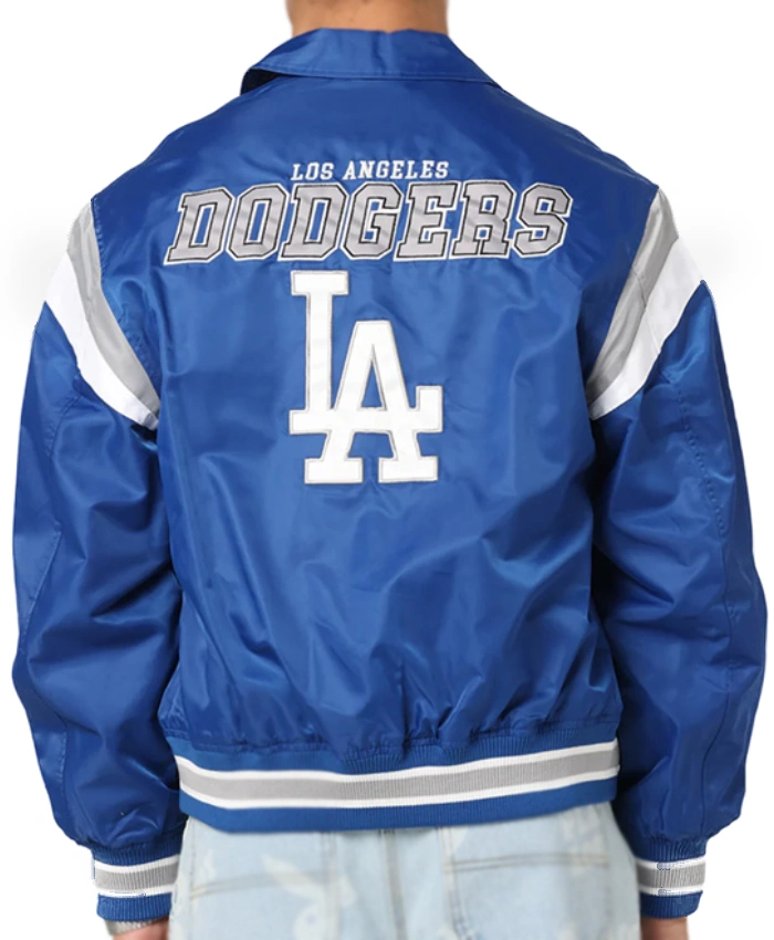 LA Dodgers Retro Stadium Blue Satin Jacket