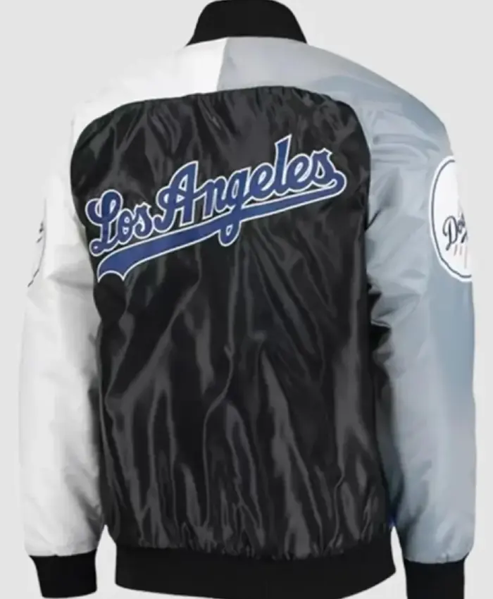 LA Dodgers Tricolor Satin Varsity Jacket