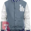 LA Dodgers Varsity Denim Blue And White Jacket