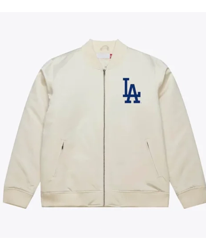 LA Dodgers World Series Champions Cream Bomber Jacket