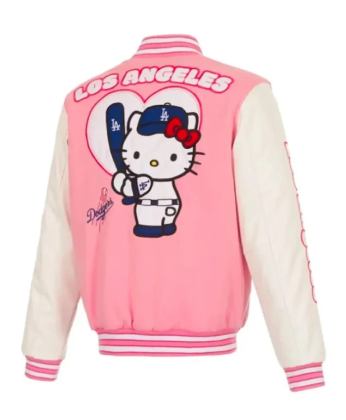 LA Dodgers X Hello Kitty Pink Bomber Jacket