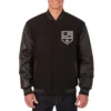 LA Kings Two Hit Wool And Leather Black Varsity Jacket