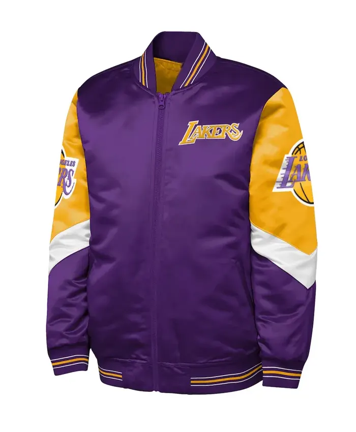 LA Lakers Throw It Back Heavyweight Satin Jacket