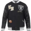 LA Raiders Prep Wool And Leather Varsity Jacket