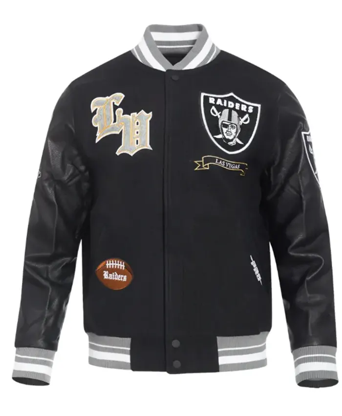 LA Raiders Prep Wool And Leather Varsity Jacket