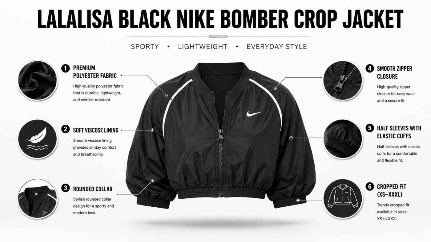 LALALISA Nike Bomber Crop Black Jacket