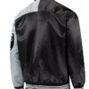 LV Raiders Endzone Satin Black And Grey Varsity Jacket