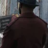 LaKeith Stanfield Play Dirty 2025 Burgundy Long Coat