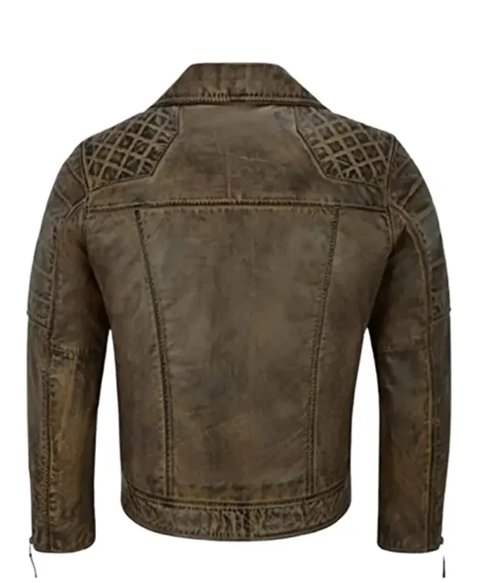 Alternative view of Lambskin Napa Brown Motorcycle Jacket