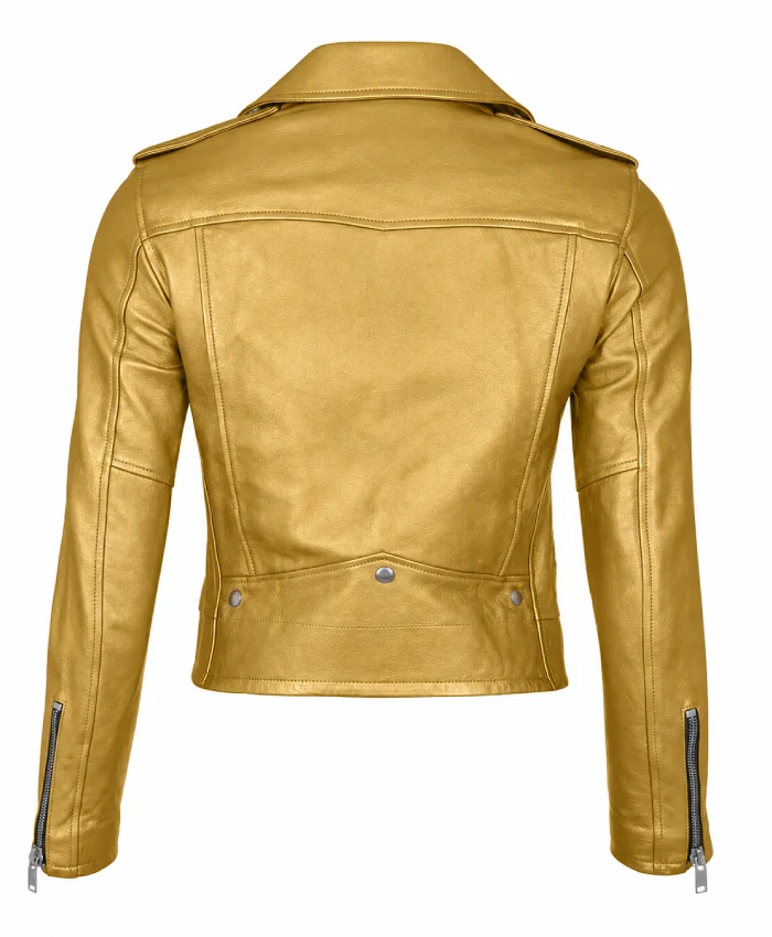 Landman Ali Larter Gold Leather Jacket