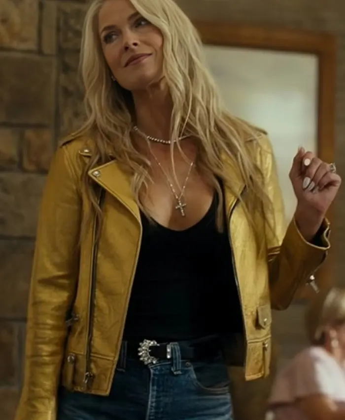 Landman Ali Larter Gold Leather Jacket