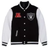 Las Vegas Raiders 3rd Down Black And White Varsity Jacket