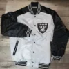 Las Vegas Raiders Black And White Varsity Jacket