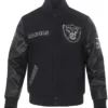 Las Vegas Raiders Black Full Zip Varsity Jacket