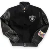 Las Vegas Raiders Black Wool And Leather Jacket