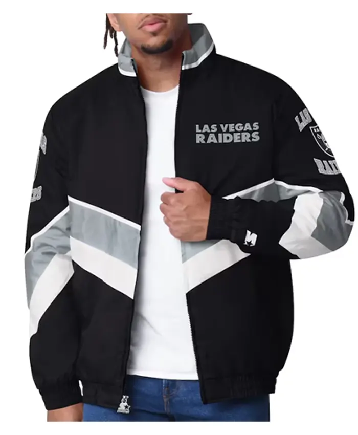 Las Vegas Raiders Captain Starter Black Satin Jacket