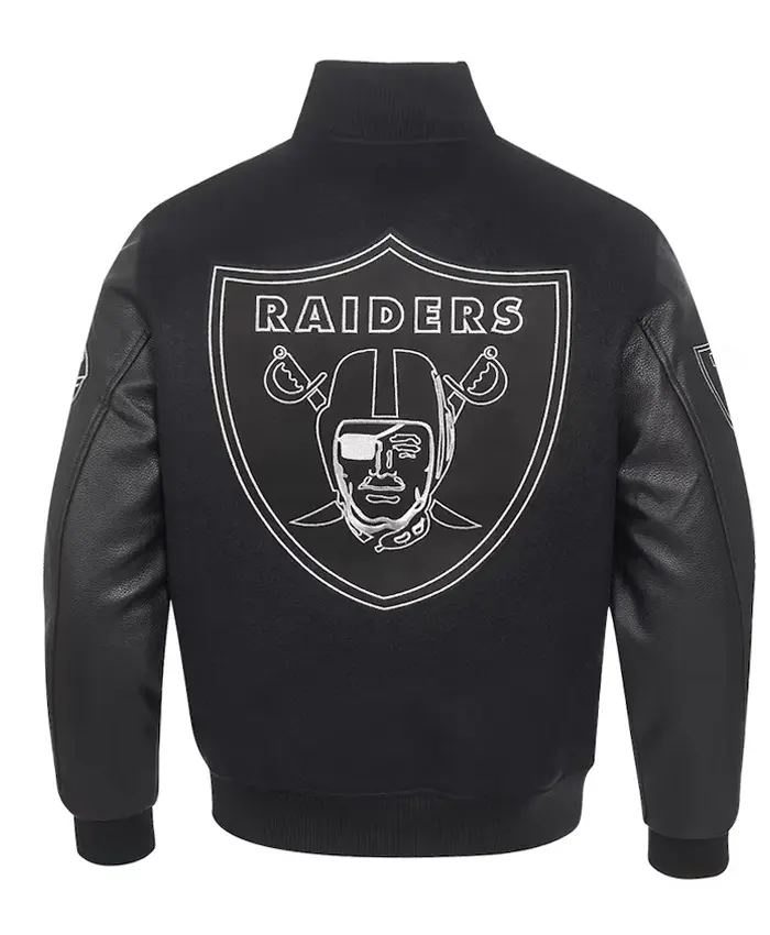 Las Vegas Raiders Full Zip Black Varsity Jacket