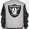 Las Vegas Raiders Varsity Grey And Black Jacket