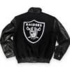 Las Vegas Raiders Wool And Leather Black Jacket