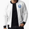 Laughing Man Ghost in the Shell Casual White Bomber Jacket
