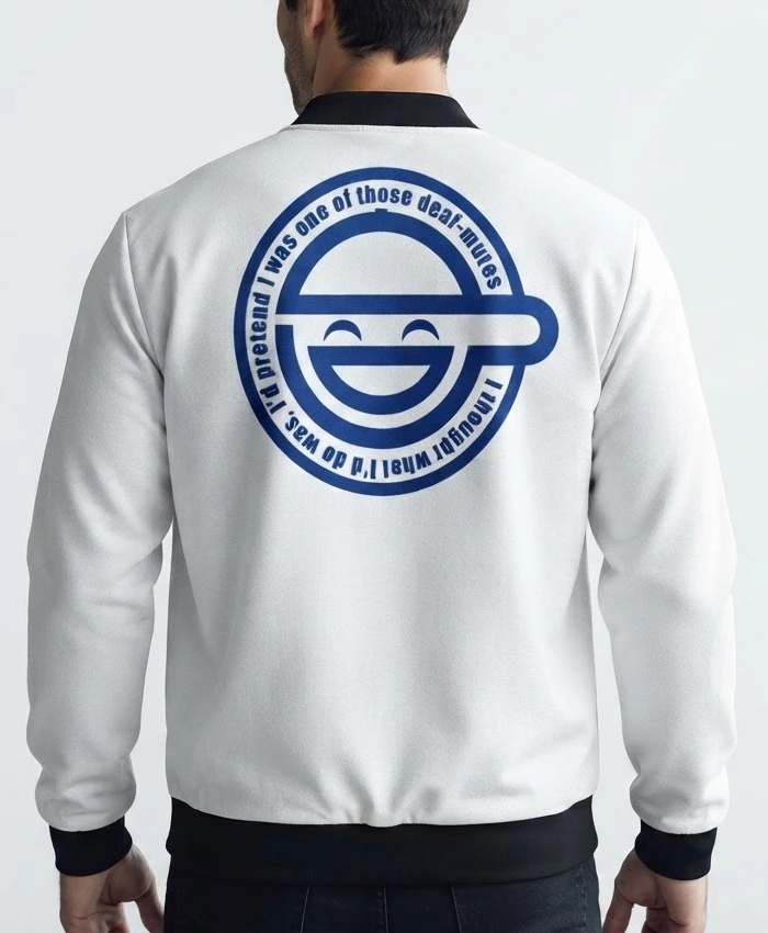 Laughing Man Ghost in the Shell Casual White Jacket