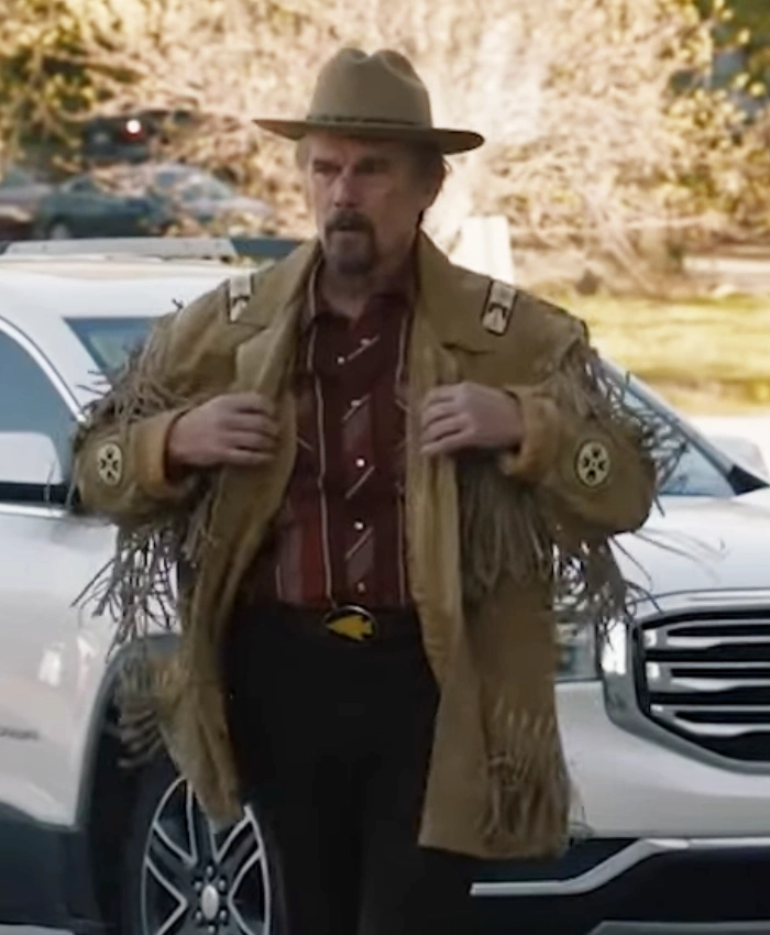Lee Raybon The Lowdown S01 Ethan Hawke Brown Fringe Jacket On Sale