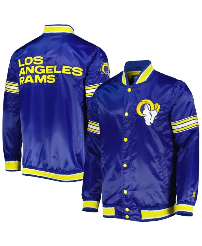 Leon Los Angeles Rams Satin Varsity Jacket
